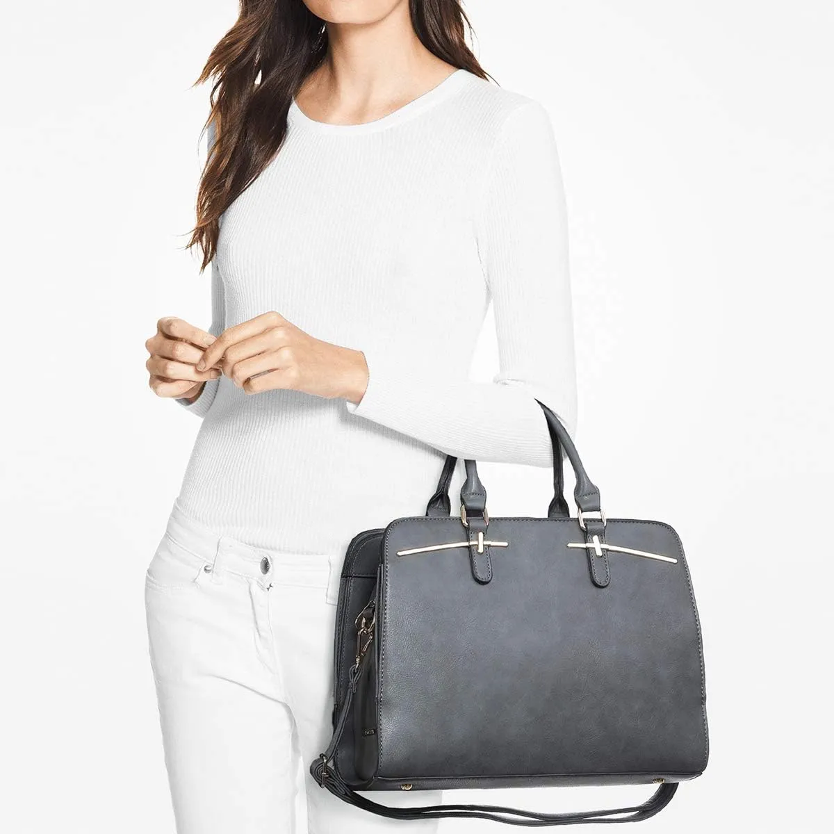 Women Handbag Wallet Tote Shoulder Hobo Bag Top Handle Satchel Purse Set 2pcs with 3 Compartments