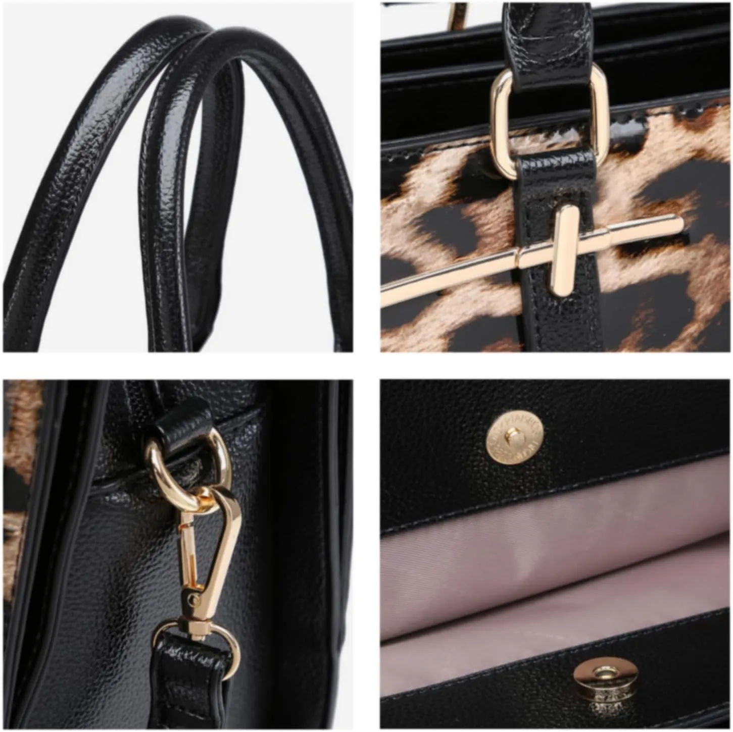 Women Handbag Wallet Tote Shoulder Hobo Bag Top Handle Satchel Purse Set 2pcs with 3 Compartments