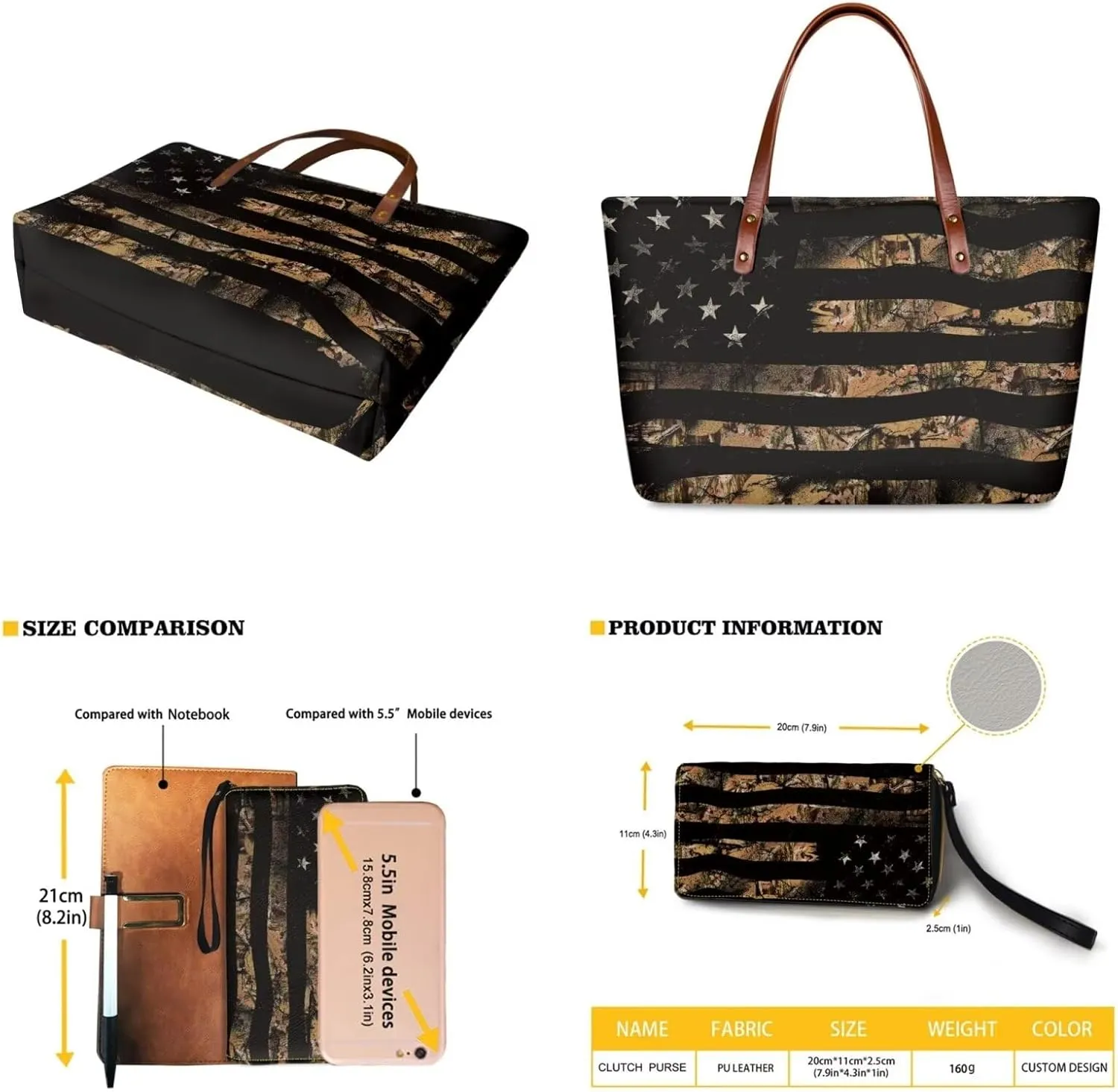 Women Handbags Wallet Tote Bag Shoulder Bag Top Handle Satchel Purse Set 2pcs
