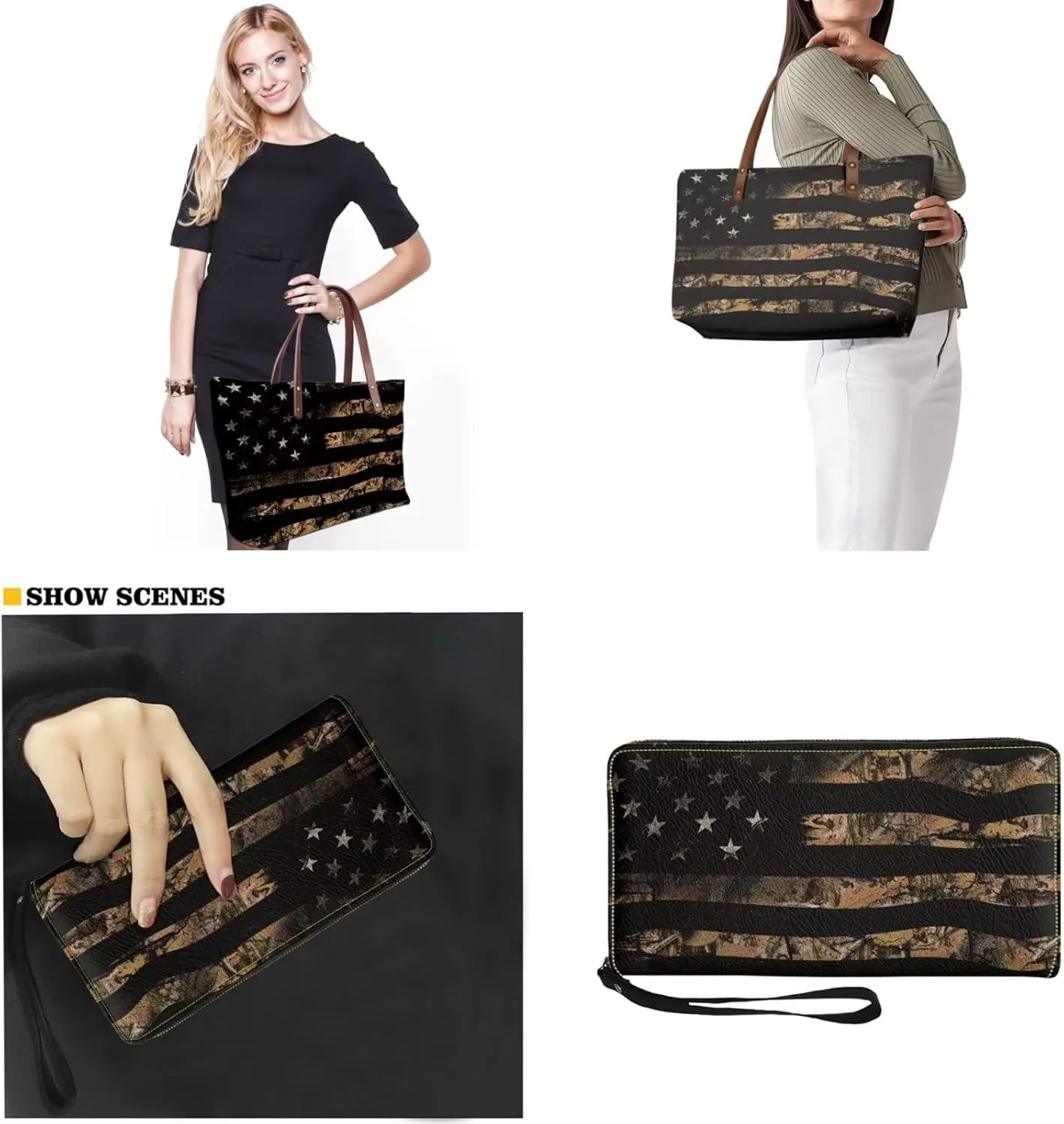 Women Handbags Wallet Tote Bag Shoulder Bag Top Handle Satchel Purse Set 2pcs