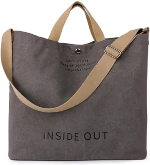 Women Large Canvas Tote Handbags Casual Shoulder Work Bag Crossbody Top Handle Bag Cross-body Handbags
