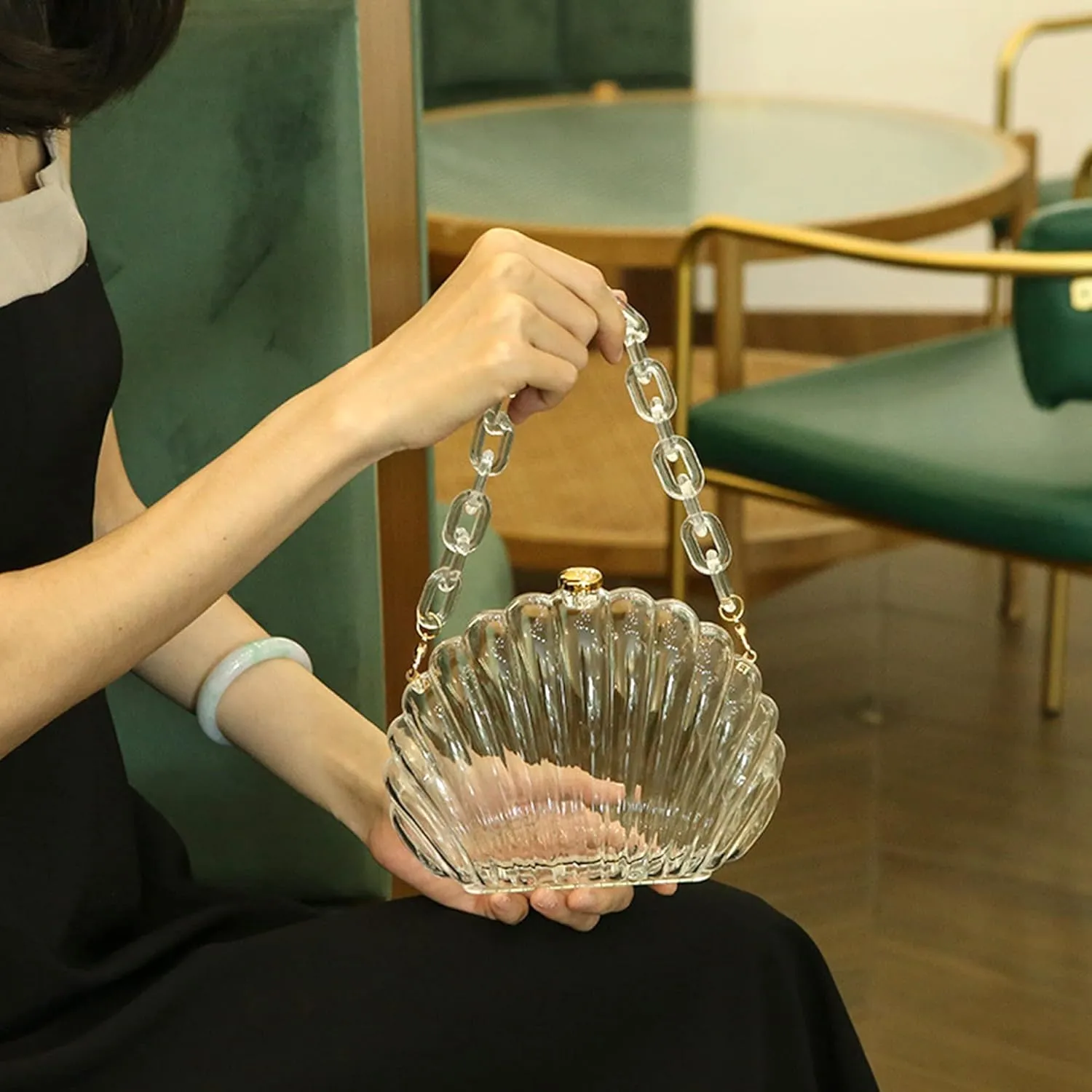 Women Mini Seashell Evening Clutch Top-Handle Bag Cross-body Bag
