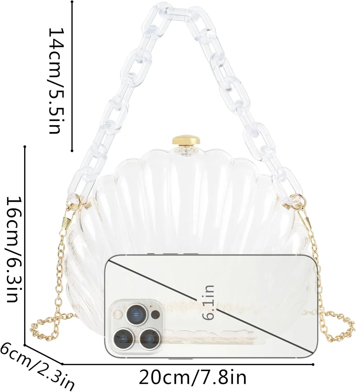 Women Mini Seashell Evening Clutch Top-Handle Bag Cross-body Bag