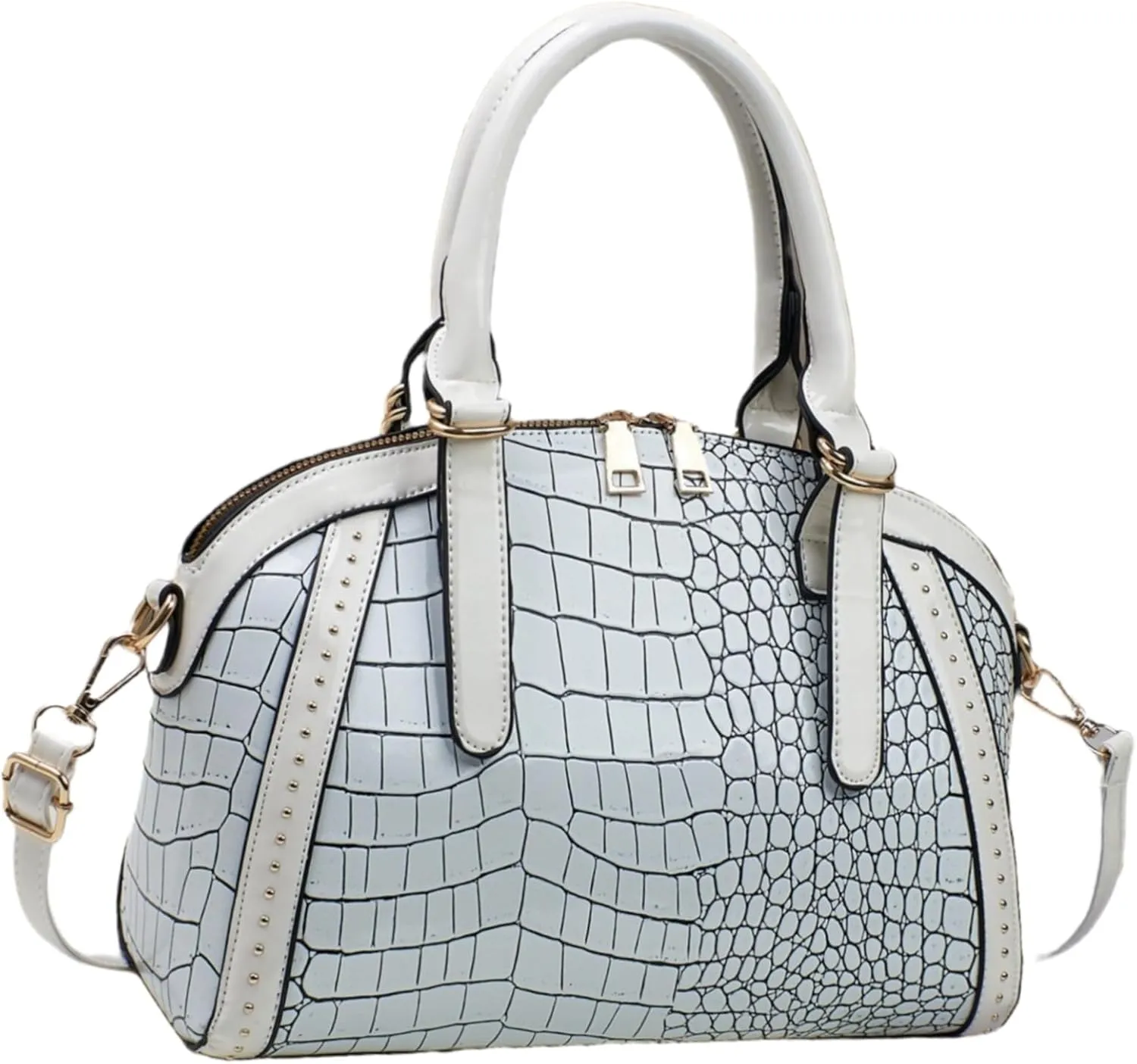 Women Patent Faux Leather Handbag Crossbody Purse Dome Satchel Purses Glossy Shell Shoulder Bag Top Handle Totes