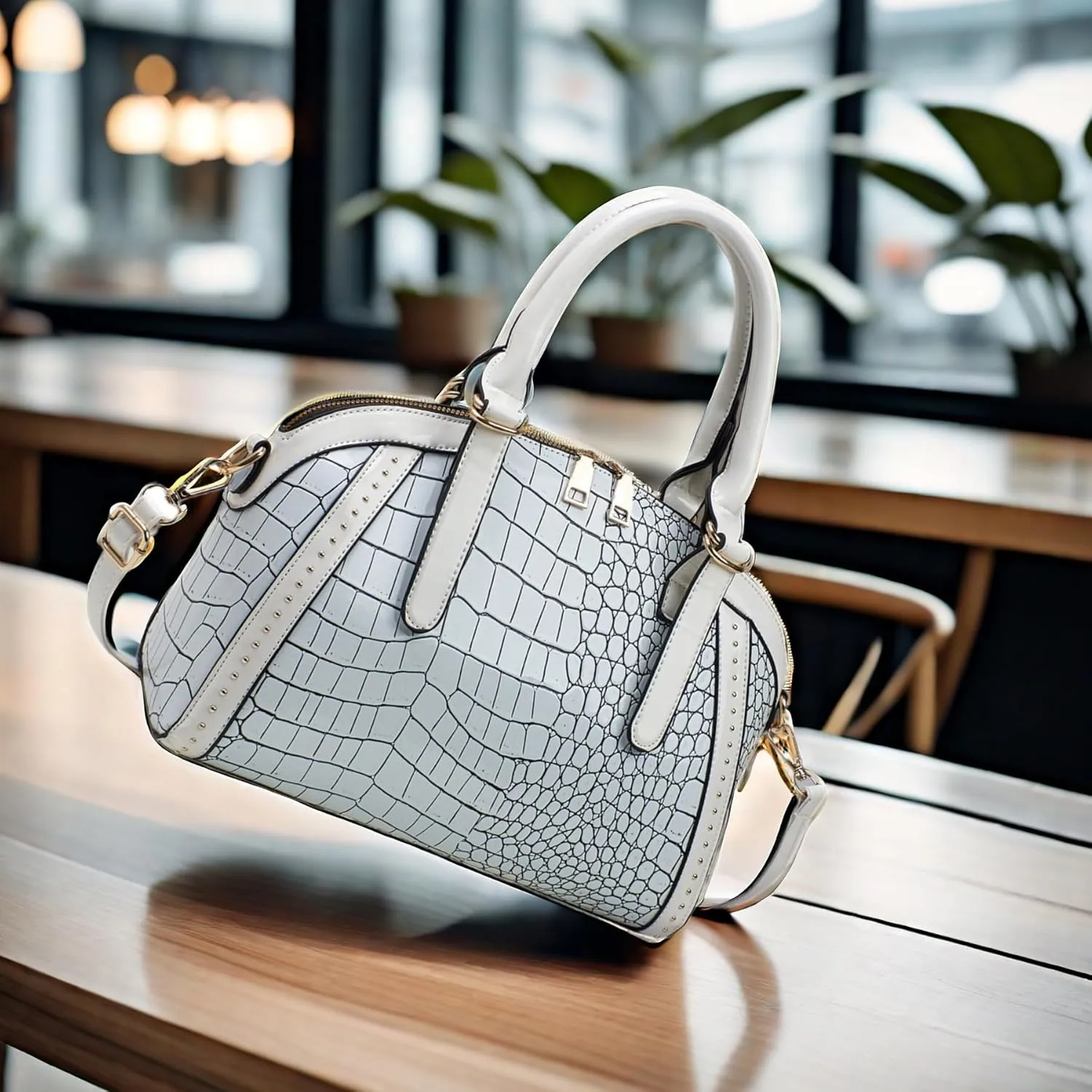 Women Patent Faux Leather Handbag Crossbody Purse Dome Satchel Purses Glossy Shell Shoulder Bag Top Handle Totes