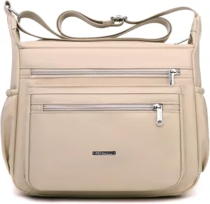 Women Shoulder Handbag Crossbody Bag Nylon Waterproof Roomy Multiple Pockets Bag Tote Top Handle Satchel