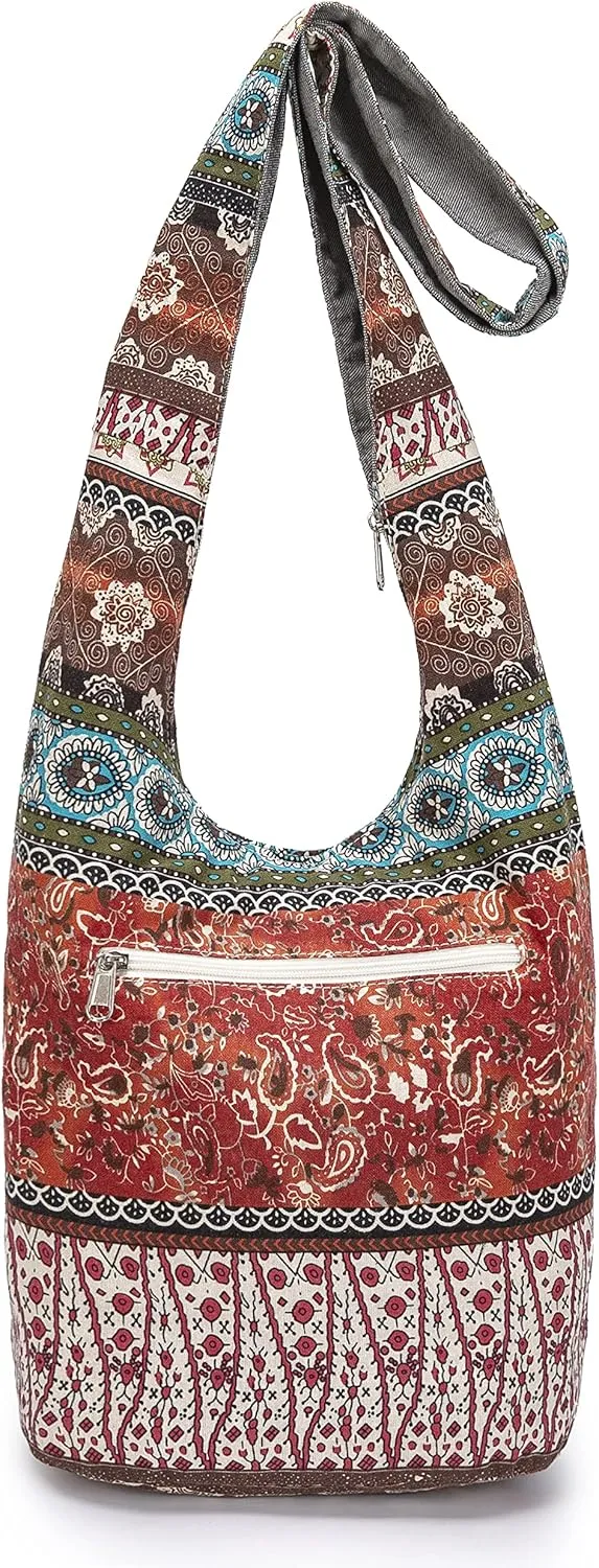 Women Shoulder Handbags Fashion canvas Hippie Crossbody Bags Bohemian Animal Prints Hobo Bags