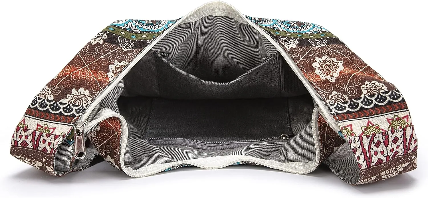 Women Shoulder Handbags Fashion canvas Hippie Crossbody Bags Bohemian Animal Prints Hobo Bags