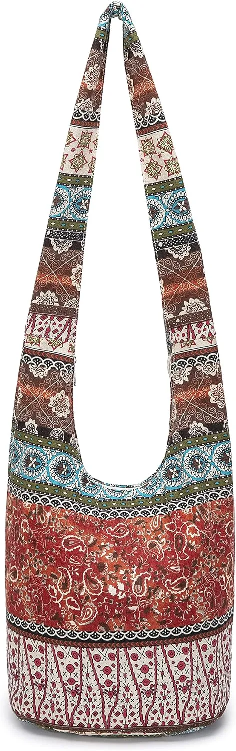 Women Shoulder Handbags Fashion canvas Hippie Crossbody Bags Bohemian Animal Prints Hobo Bags