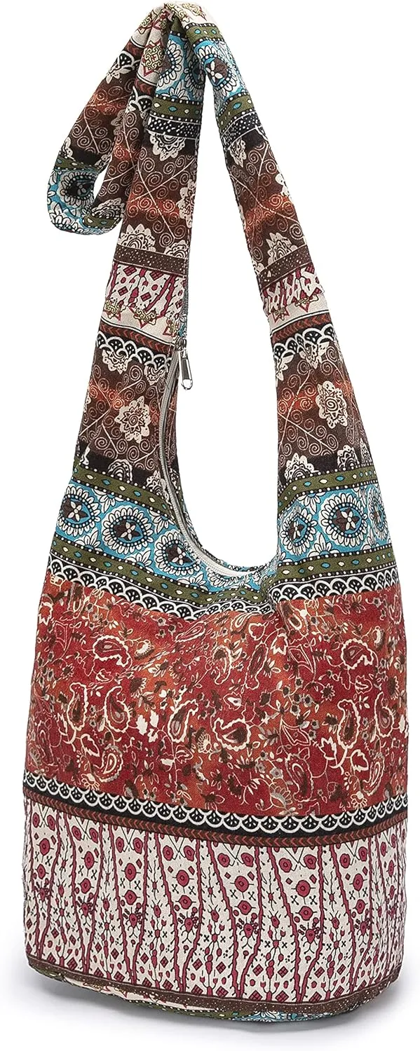 Women Shoulder Handbags Fashion canvas Hippie Crossbody Bags Bohemian Animal Prints Hobo Bags