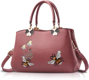 Women Top Handle Handbags Retro Embroidery Crossbody Bag Ladies Fashion Tote Shoulder Bag Purse