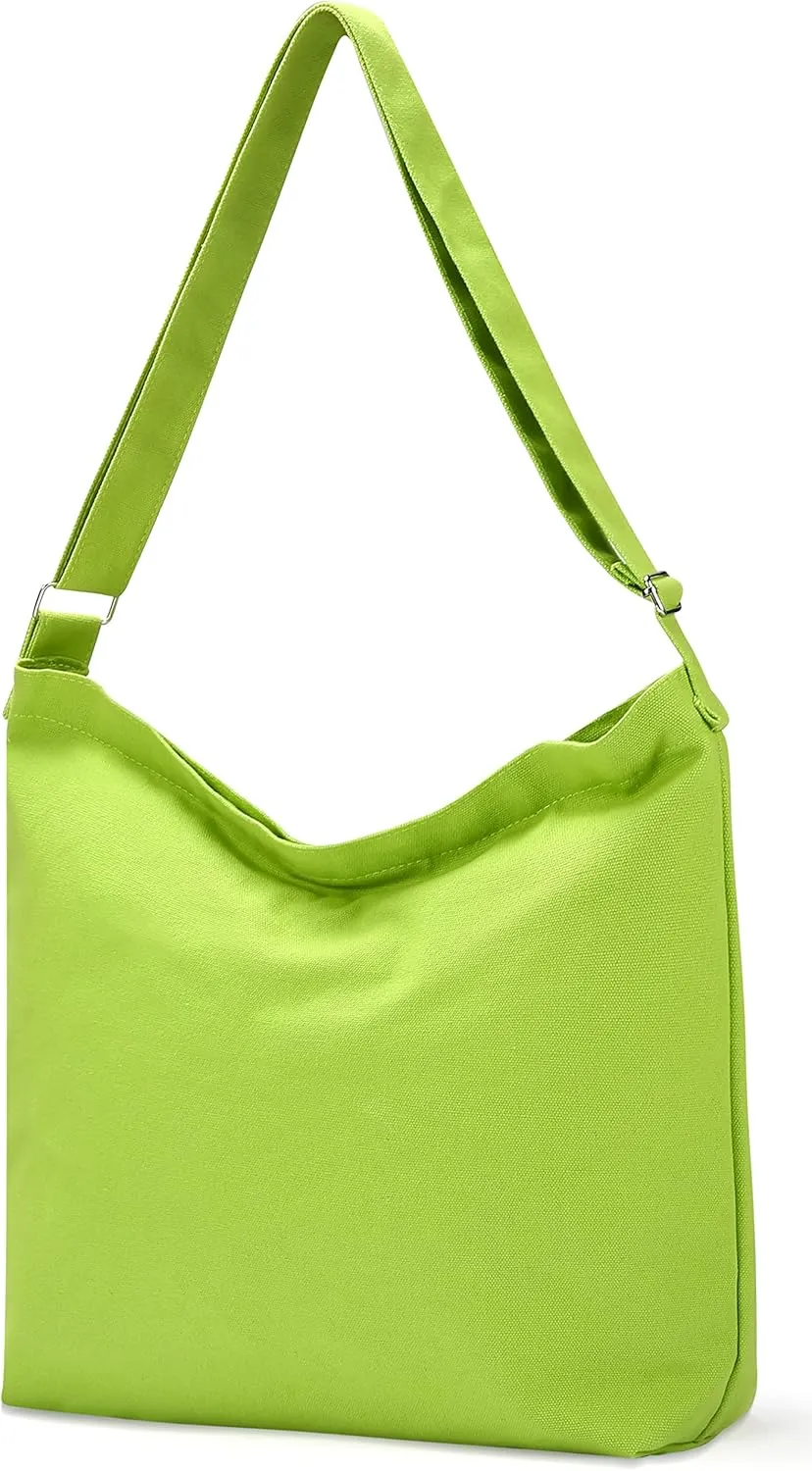 Women's blank large Size Canvas Crossbody Tote Handbags Shoulder Bag
