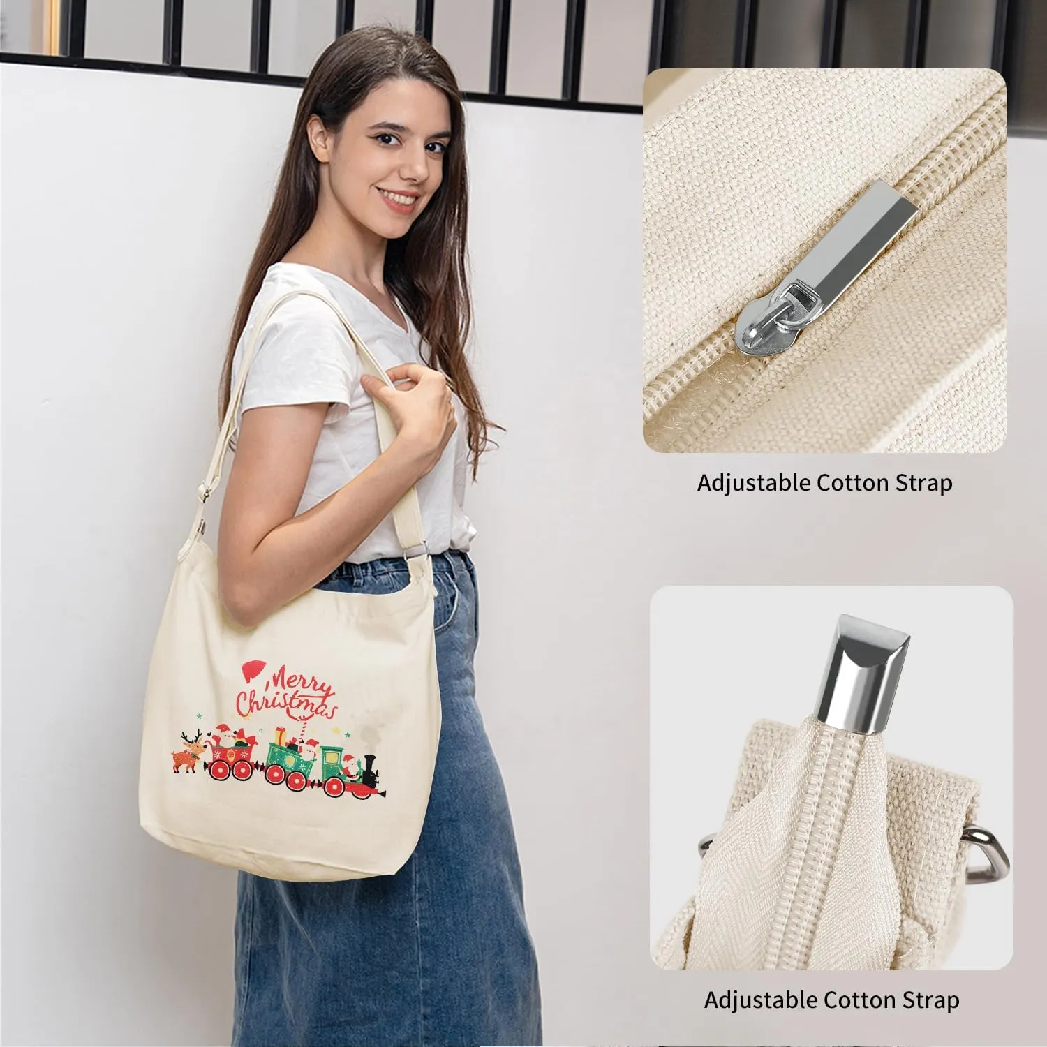 Women's blank large Size Canvas Crossbody Tote Handbags Shoulder Bag