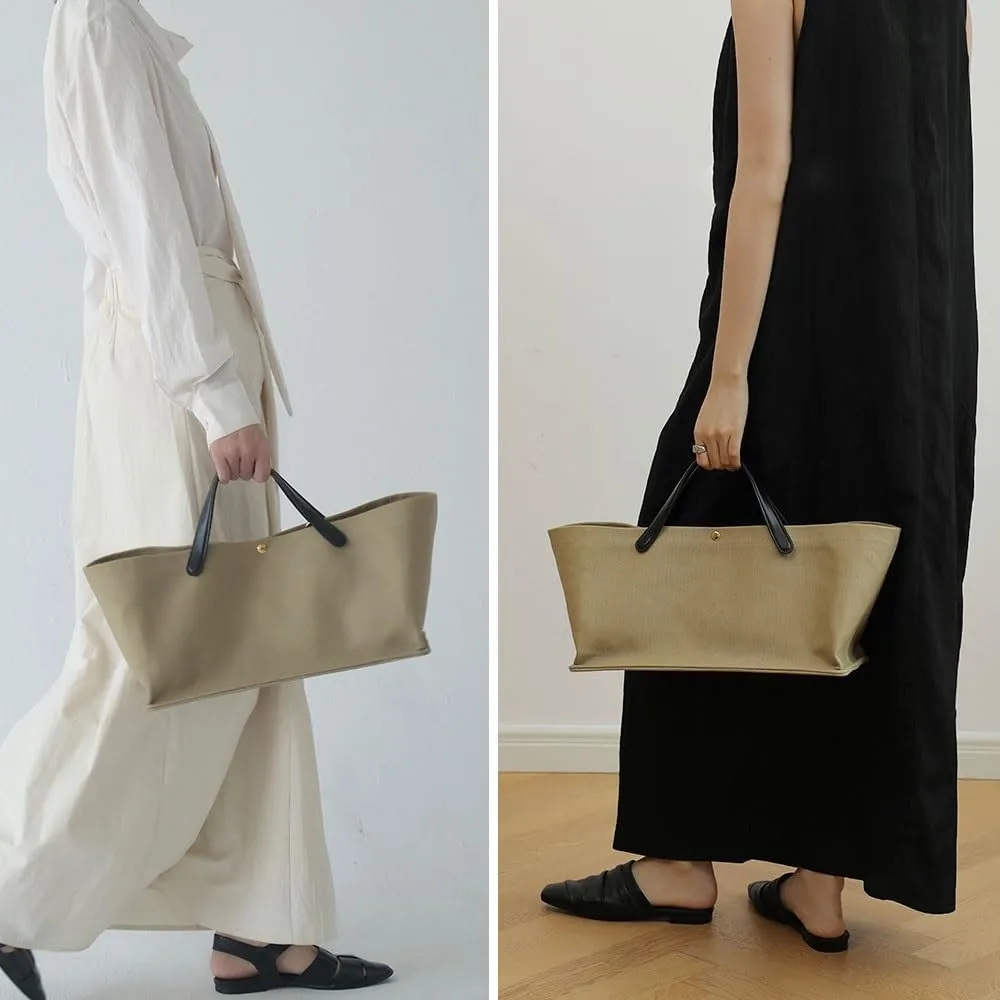 Women's Canvas Tote Bag,Leather Commuting Handbags with Shoulder Strap,Designer Oversized Totes Top Handle Handbag