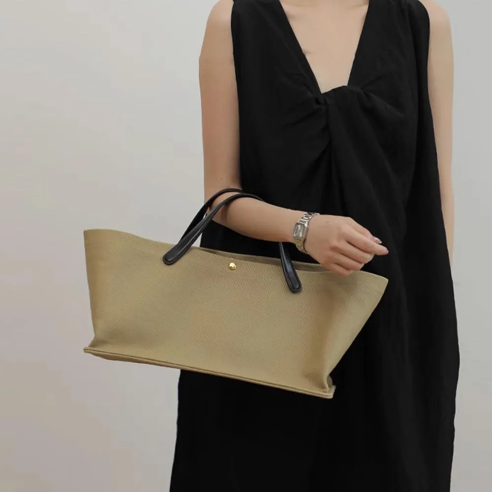 Women's Canvas Tote Bag,Leather Commuting Handbags with Shoulder Strap,Designer Oversized Totes Top Handle Handbag