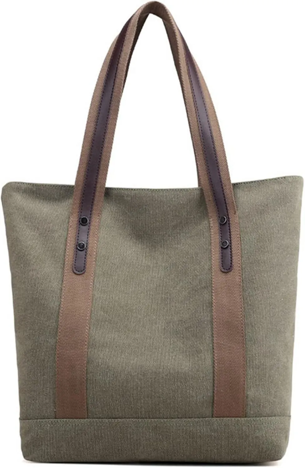 Women's Casual Canvas Handbags Work Tote Purses Shoulder Bags (Brown) One Size