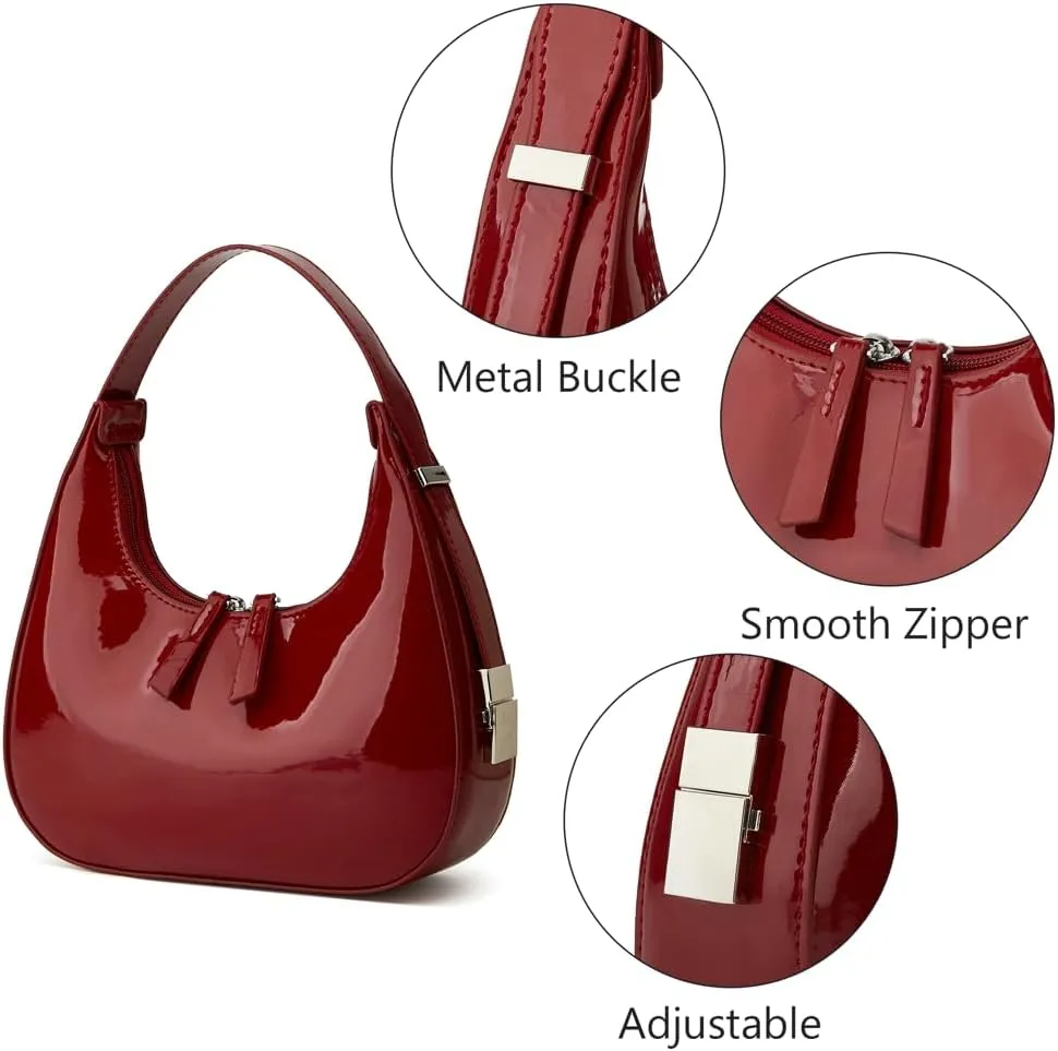 Women's Crescent Shoulder Bags Retro Y2k 90s Hobo Handbags Top Handle Y2k Underarm Bag Fashion Clutch Purses