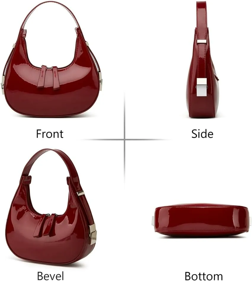 Women's Crescent Shoulder Bags Retro Y2k 90s Hobo Handbags Top Handle Y2k Underarm Bag Fashion Clutch Purses