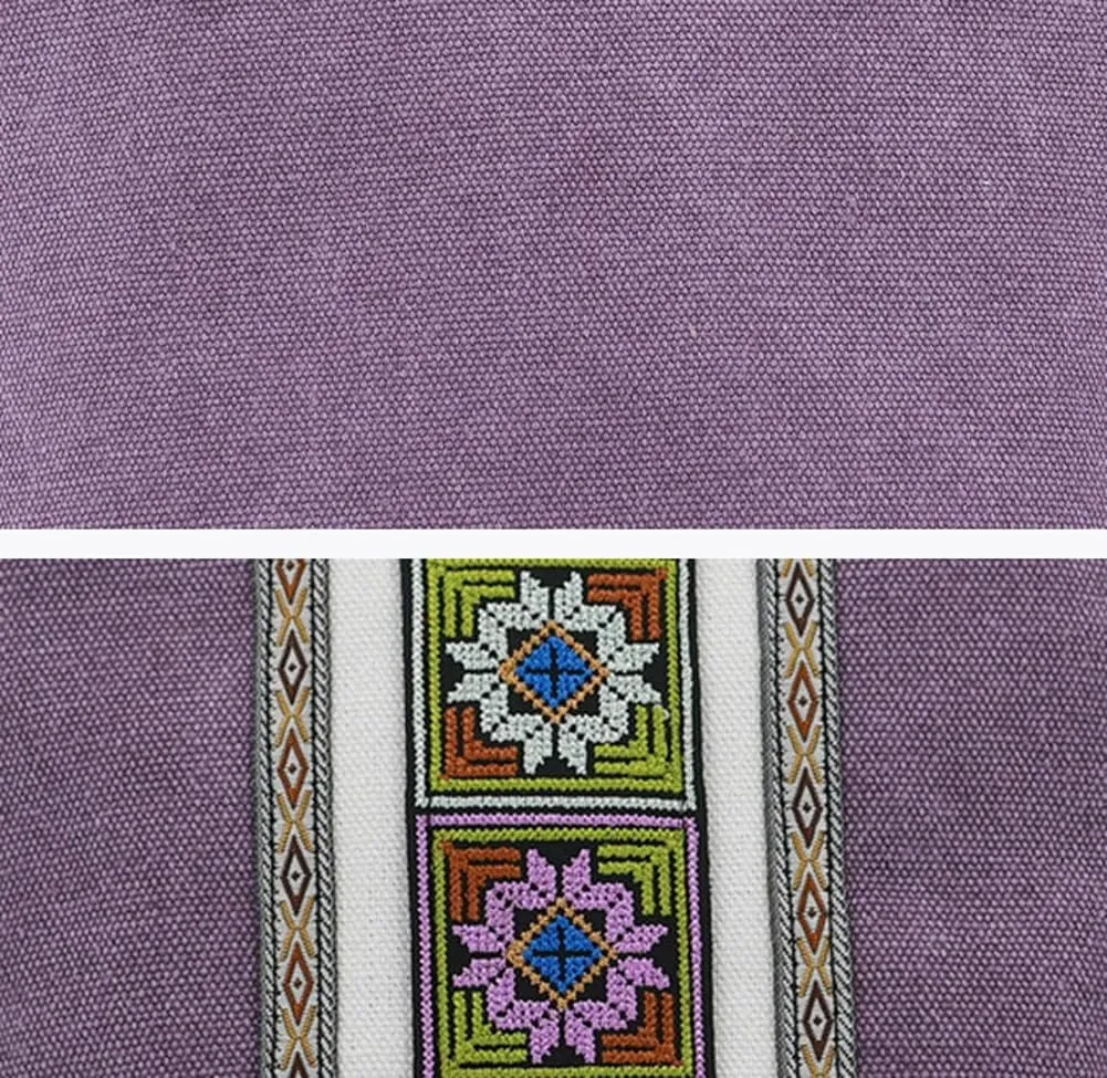 Womens Ethnic Embroidered Crossbody Bag Small Canvas Handbags Phone Pouch Wristlet Bag Coin Shoulder Purse