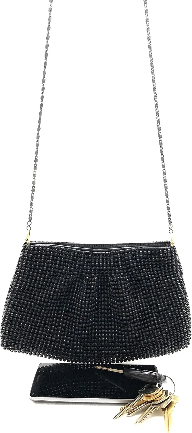 Women's Evening Clutches Metal Beaded Mesh Party Purse Bag