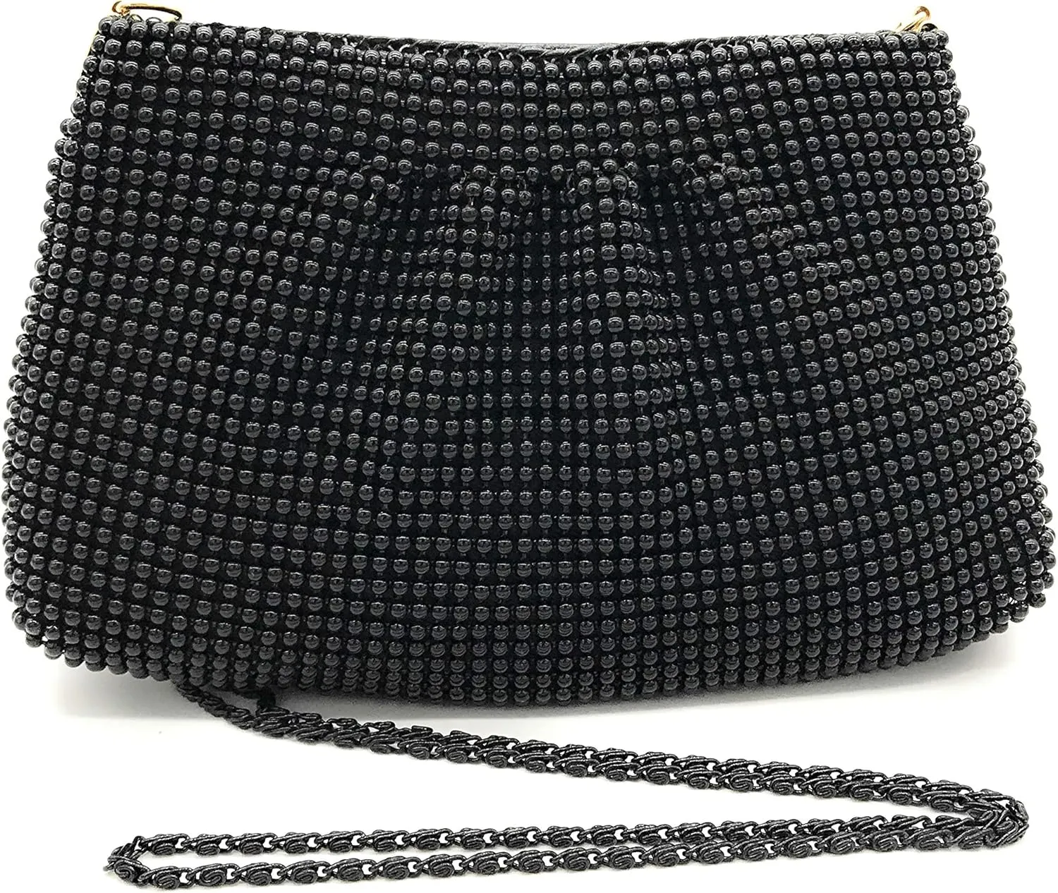 Women's Evening Clutches Metal Beaded Mesh Party Purse Bag