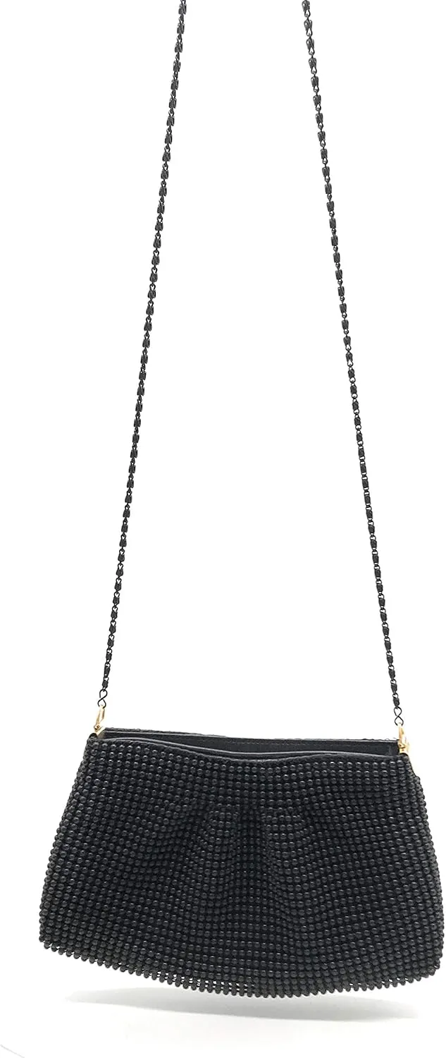 Women's Evening Clutches Metal Beaded Mesh Party Purse Bag