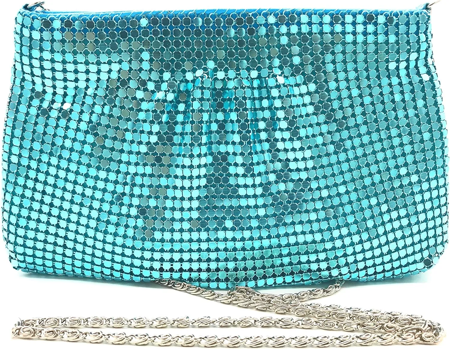 Women's Evening Clutches Metal Mesh Party Purse Bag(Mini,Purple)
