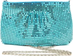 Women's Evening Clutches Metal Mesh Party Purse Bag(Mini,Purple)