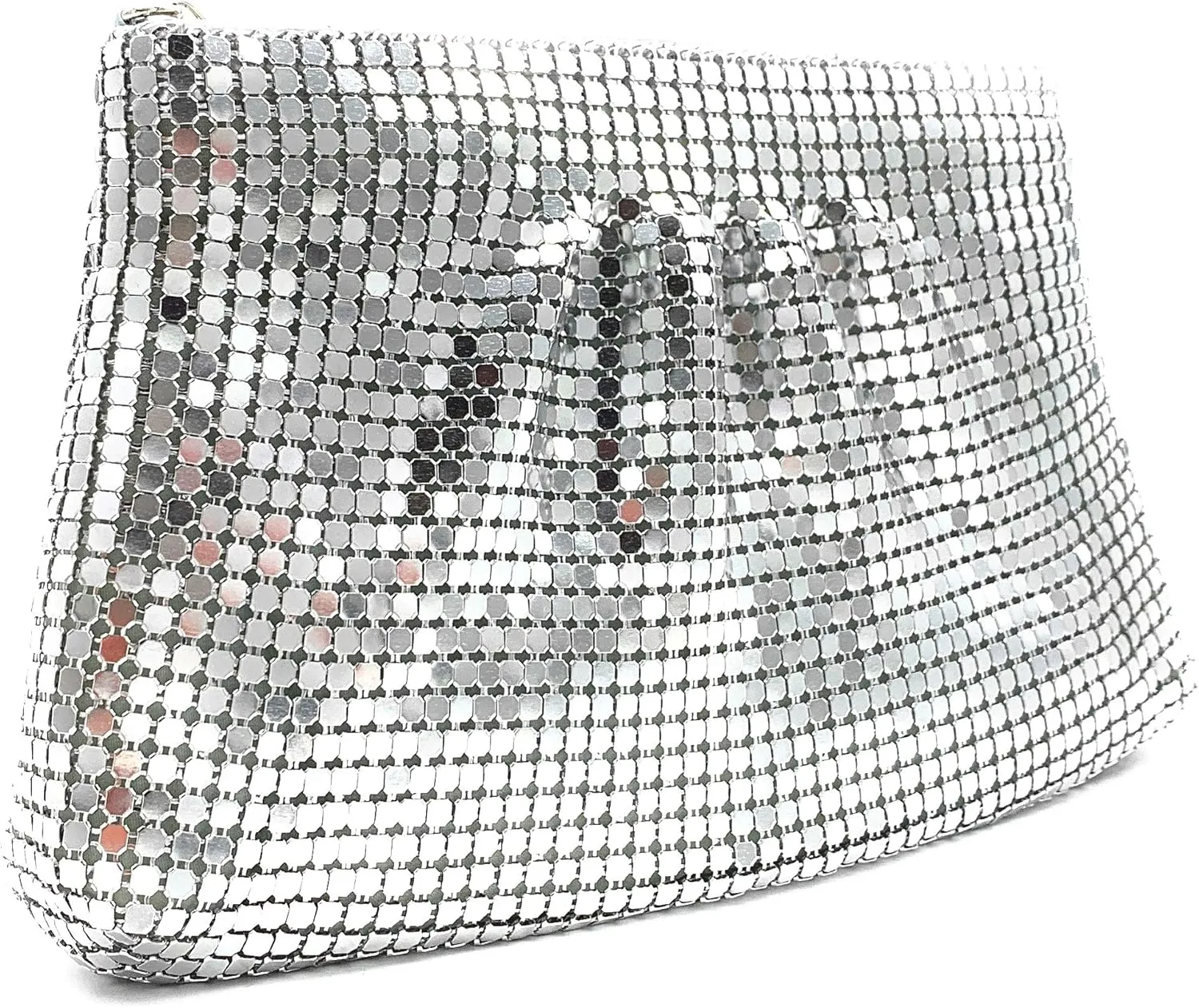Women's Evening Clutches Metal Mesh Party Purse Bag(Mini,Purple)