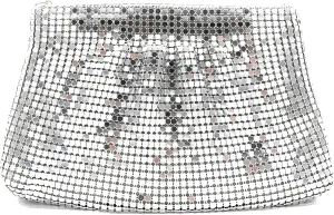 Women's Evening Clutches Metal Mesh Party Purse Bag(Mini,Purple)