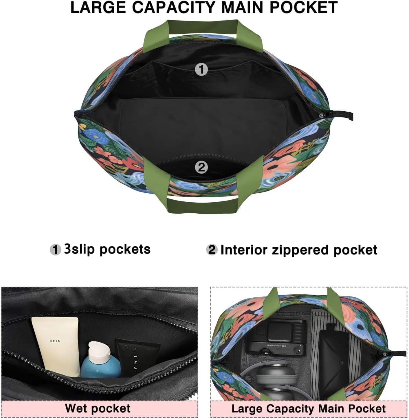 Women's Extra Large Weekender Travel Bag Carry on Canvas Duffel Bag Hospital Delivery Waterproof Overnight Tote