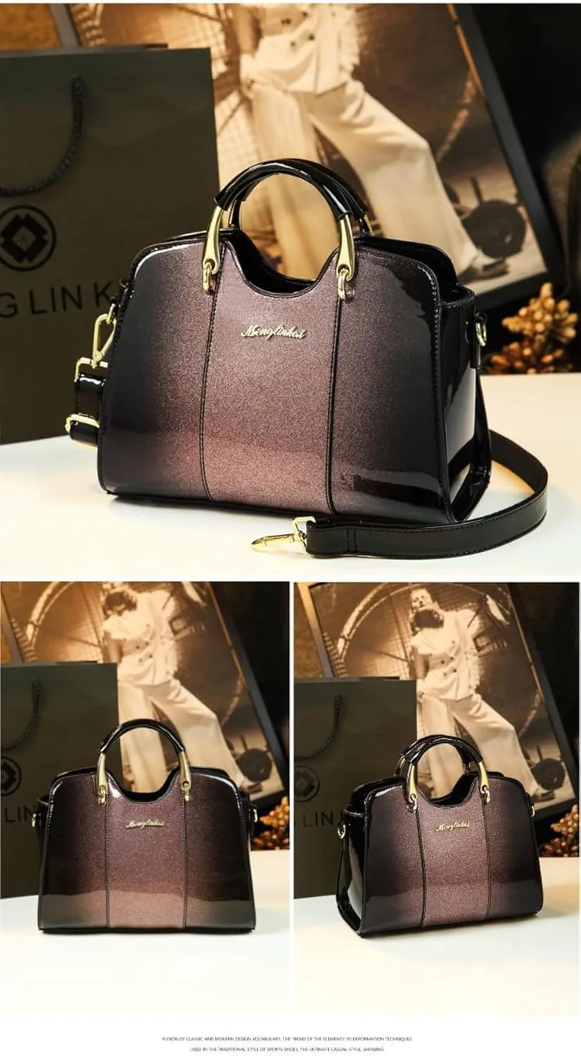 Women's Fashion Leather Top Handle Satchel Crossbody Handbag, Large Capacity Tote Bag Purse, Shoulder Messenger Bag