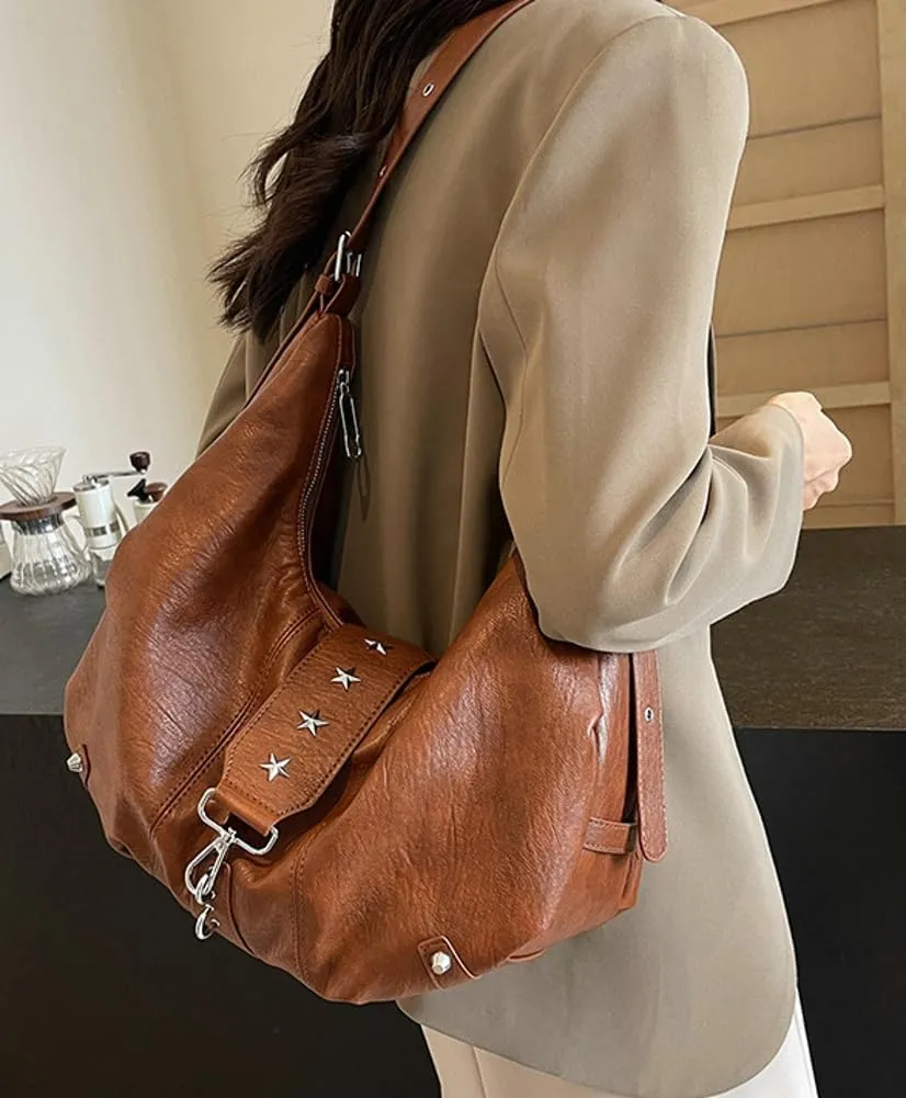 Womens Fashion Shoulder Crossbody Bag Soft Vegan pu leather Tote Purse Large Dumpling crossbody purse Y2k Satchel