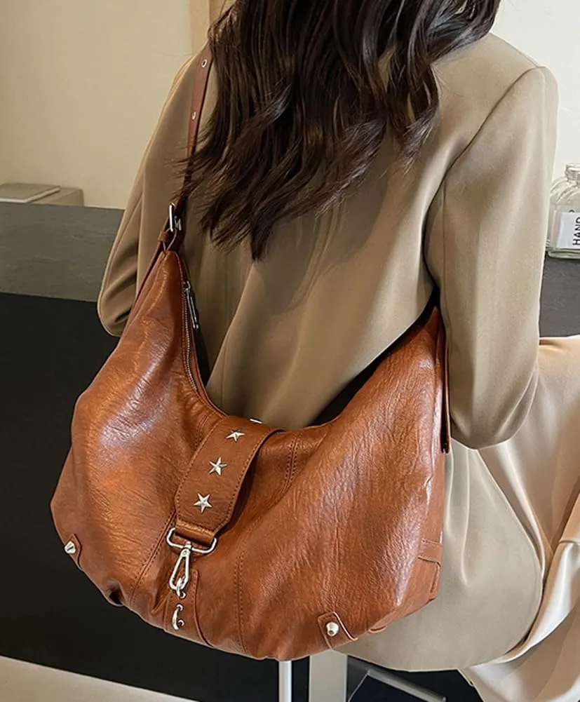 Womens Fashion Shoulder Crossbody Bag Soft Vegan pu leather Tote Purse Large Dumpling crossbody purse Y2k Satchel