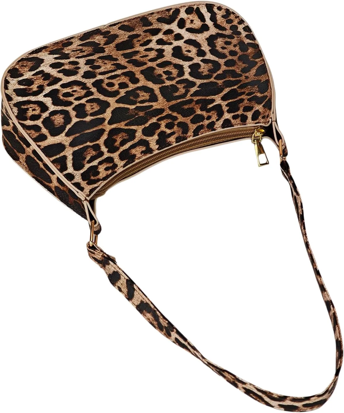 Women's Glossy Retro Underarm Purses Zipper Hobo Bags Clutch Shoulder Strap Tote Handbags Crescent Bags