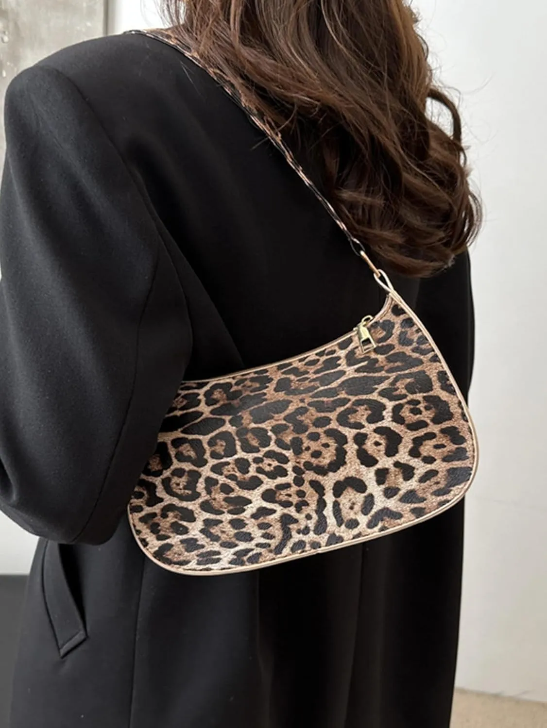 Women's Glossy Retro Underarm Purses Zipper Hobo Bags Clutch Shoulder Strap Tote Handbags Crescent Bags