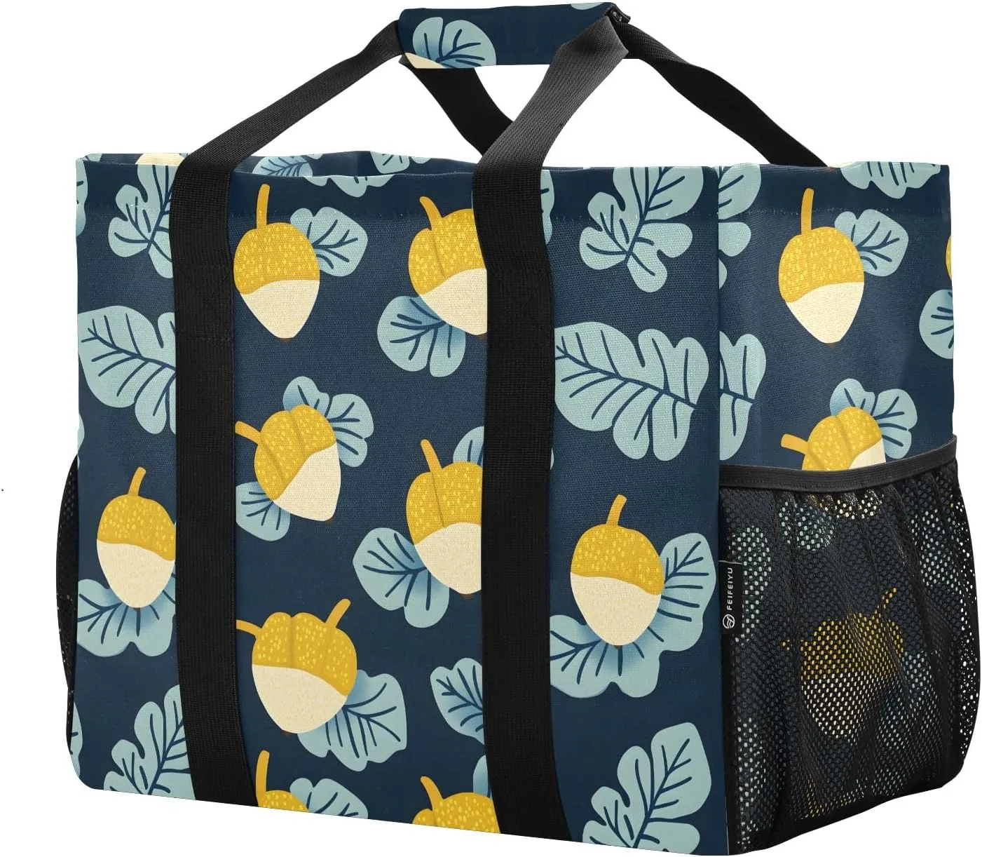 Women's Handbag Large Beach Tote Bag Zippered Handbag Quilted Shoulder Bag for Travel Work Gym Acorn Leaves