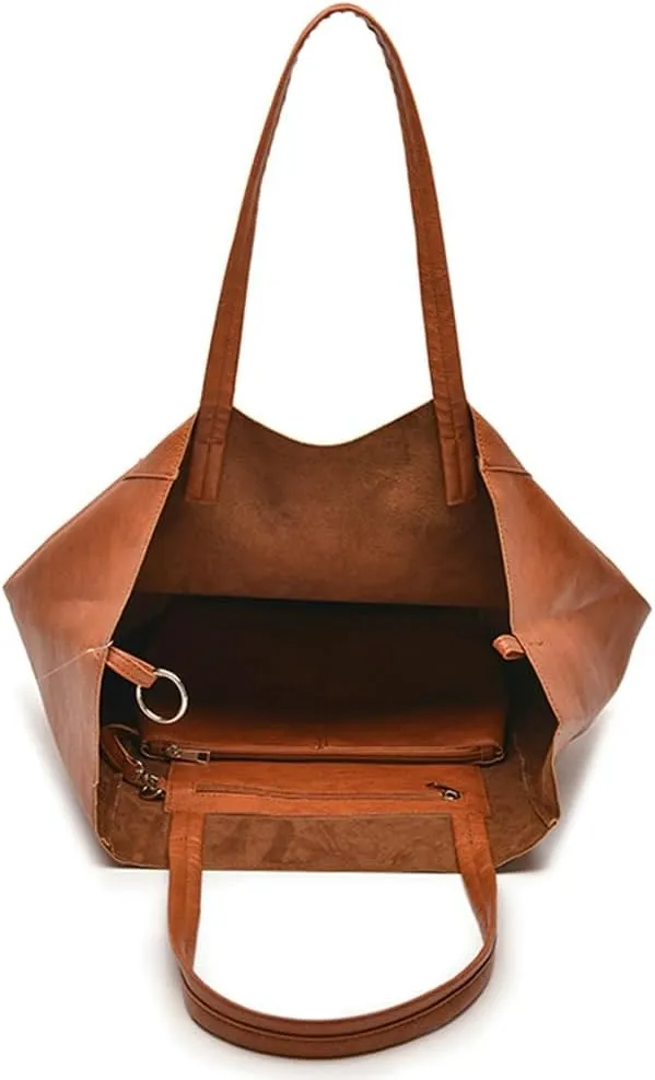Women's Hobo Bag PU Leather Shoulder Bag Glossy Handbag Underarm Purse Top Handle Satchels Large Totes