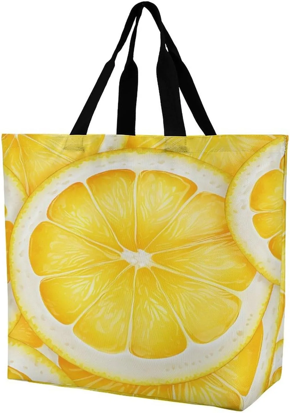 Women's Multi-Functional Shopping Bag，Lemon Slice Pattern Printing Messenger Bag Shoulder Bag for Travel, Work, Shopping & Parties with Inner Pocket, Grocery Bag Lightweight & Water-Resistant