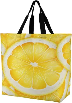 Women's Multi-Functional Shopping Bag，Lemon Slice Pattern Printing Messenger Bag Shoulder Bag for Travel, Work, Shopping & Parties with Inner Pocket, Grocery Bag Lightweight & Water-Resistant