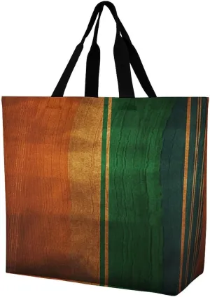 Women's Multi-Functional Shopping Bag，Orange And Green Pattern Printing Messenger Bag Shoulder Bag for Travel, Work, Shopping & Parties with Inner Pocket, Grocery Bag Lightweight & Water-Resistant