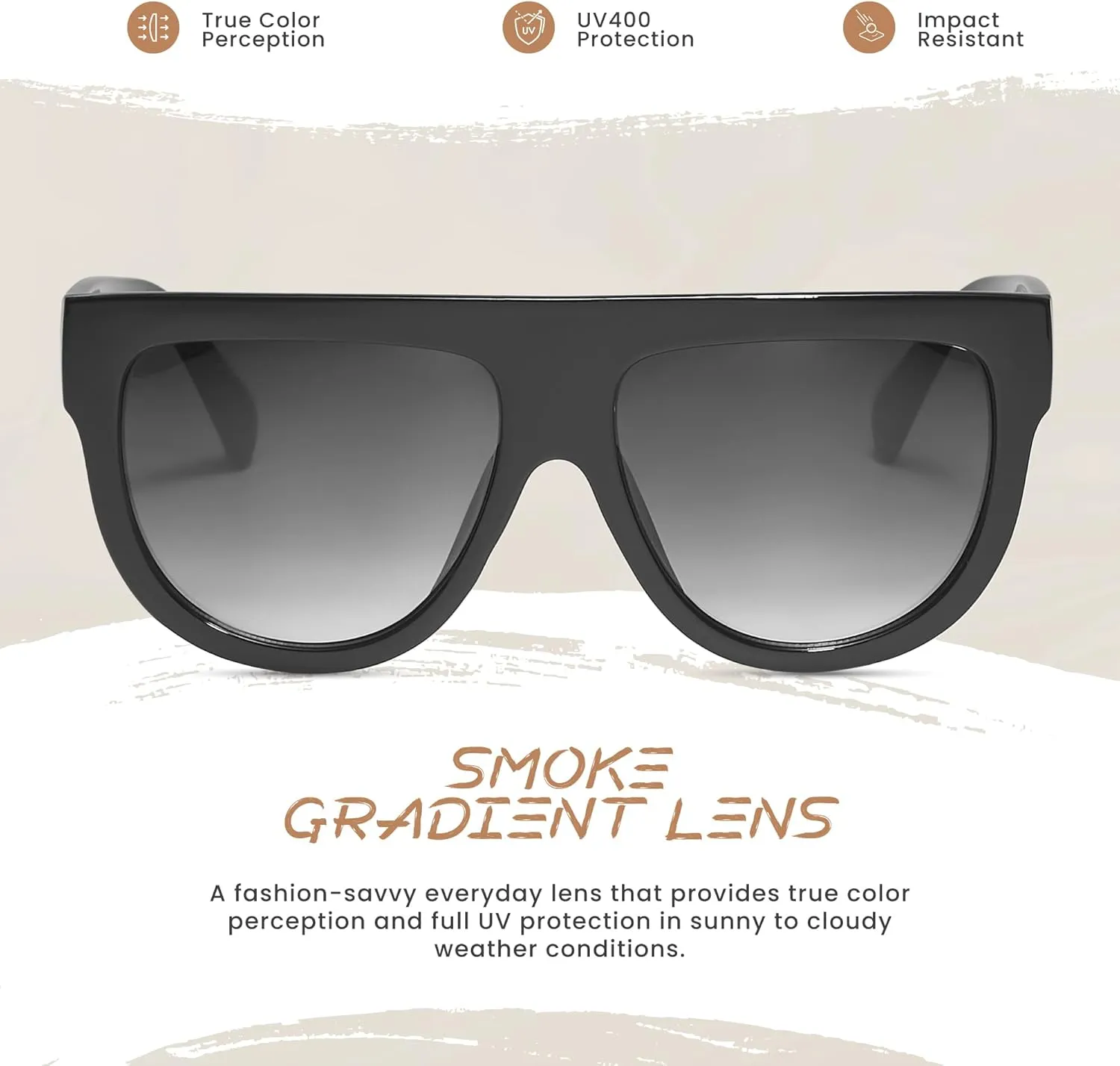 Women's Oversized Flat Top Fashion Sunglasses Trendy Big Square Designer Retro Sun Glasses Shades