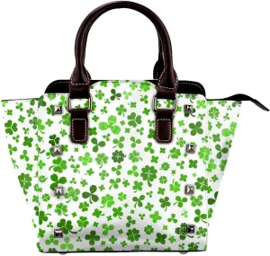 Women's PU Leather Shoulder Bag Handbag Shopping Purse Handle Satchels Studded Totes Clutch Bag