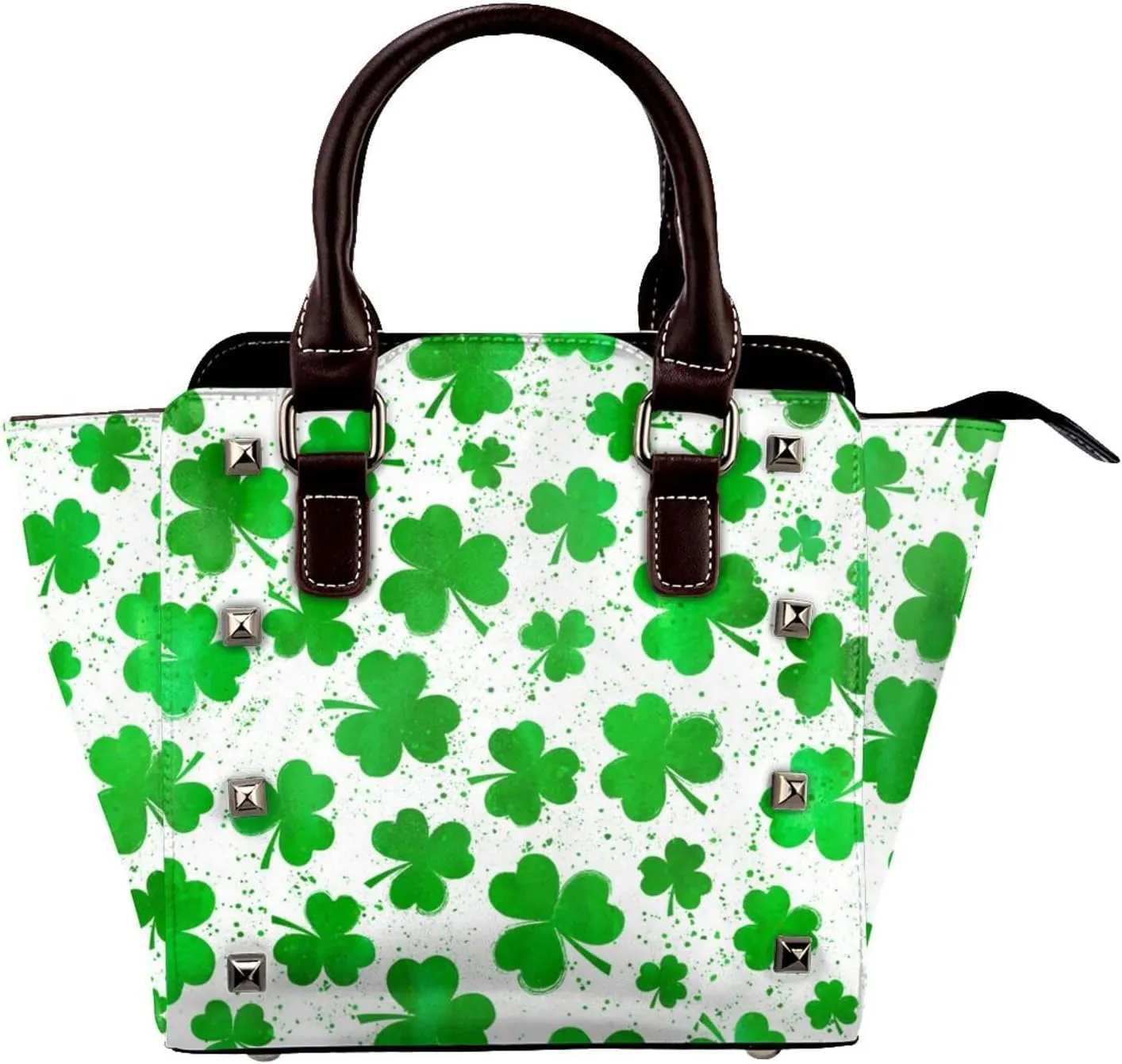 Women's PU Leather Shoulder Bag Handbag Shopping Purse Handle Satchels Studded Totes Clutch Bag
