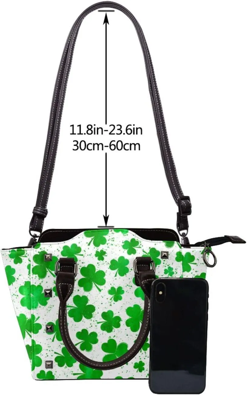 Women's PU Leather Shoulder Bag Handbag Shopping Purse Handle Satchels Studded Totes Clutch Bag