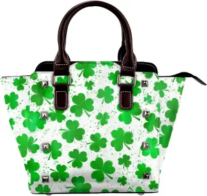 Women's PU Leather Shoulder Bag Handbag Shopping Purse Handle Satchels Studded Totes Clutch Bag