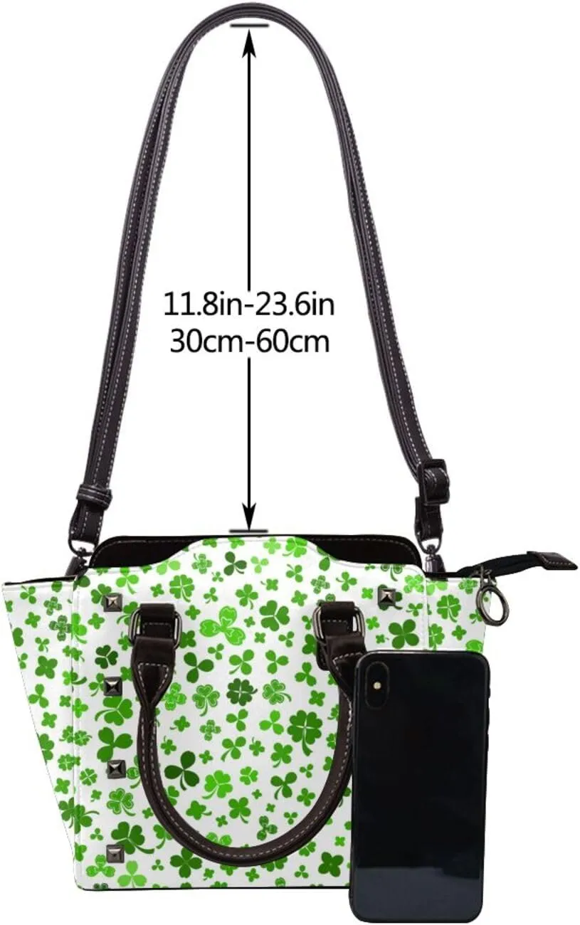 Women's PU Leather Shoulder Bag Handbag Shopping Purse Handle Satchels Studded Totes Clutch Bag