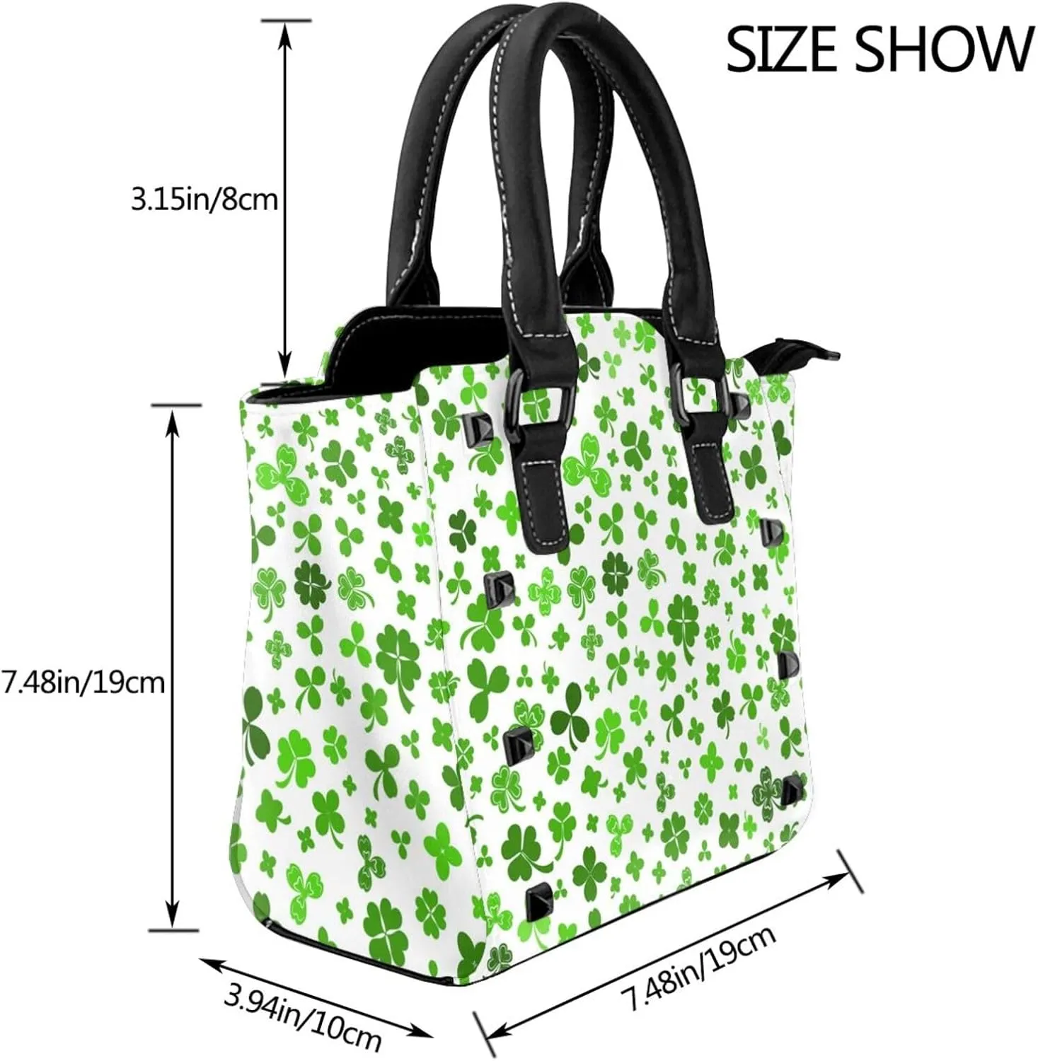 Women's PU Leather Shoulder Bag Handbag Shopping Purse Handle Satchels Studded Totes Clutch Bag