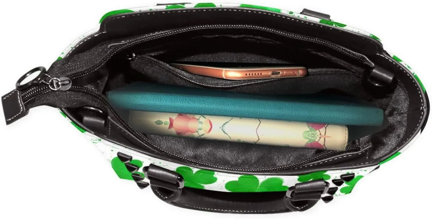 Women's PU Leather Shoulder Bag Handbag Shopping Purse Handle Satchels Studded Totes Clutch Bag