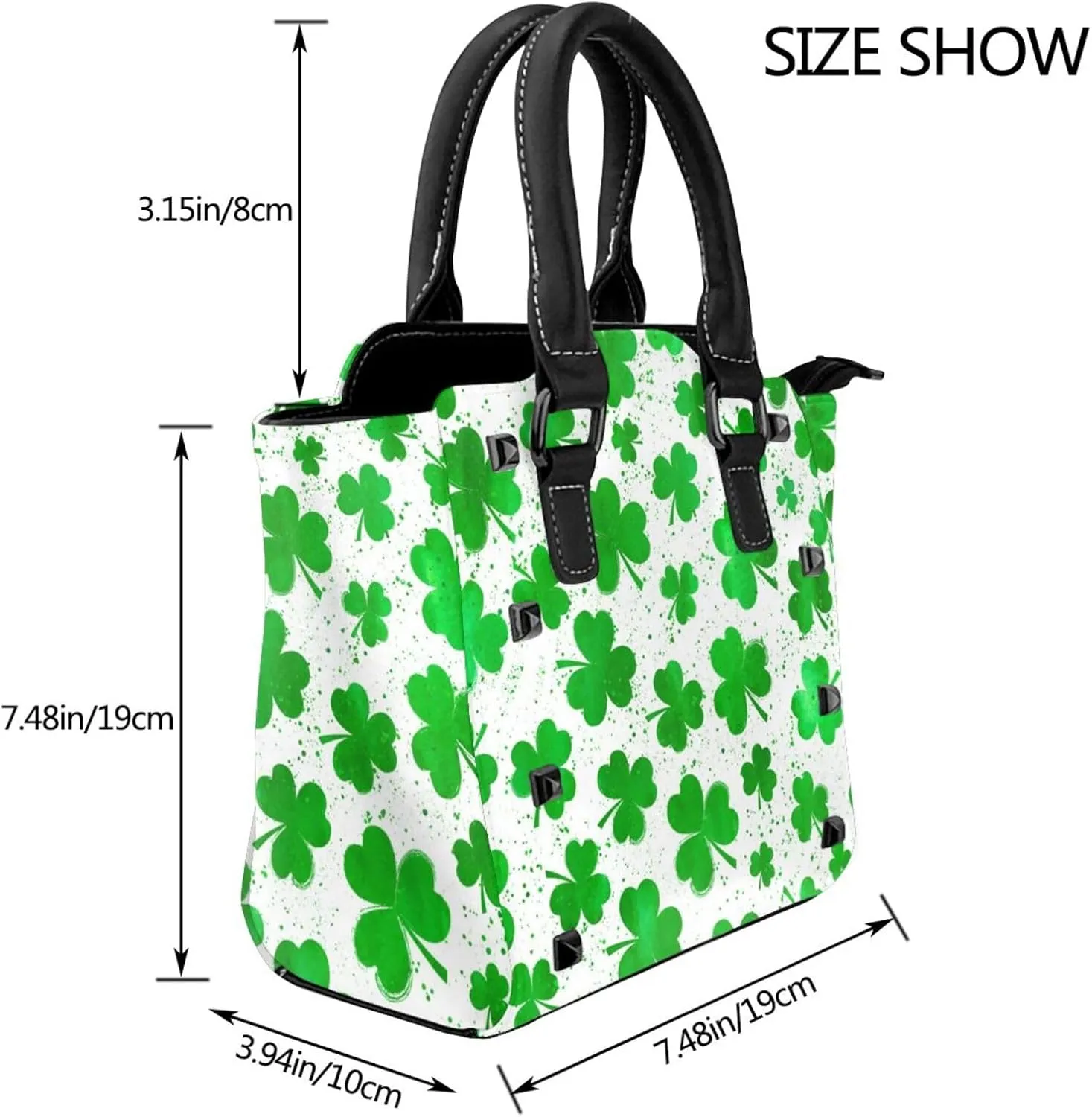 Women's PU Leather Shoulder Bag Handbag Shopping Purse Handle Satchels Studded Totes Clutch Bag